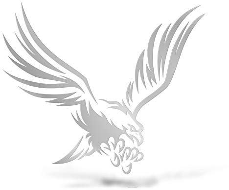 ERREINGE STICKER PRESPAZIATO ARGENTO 12cm - FALCO - Adesivo Decal Decalcomania Vinile Murale Laptop Auto Moto Casco Camper