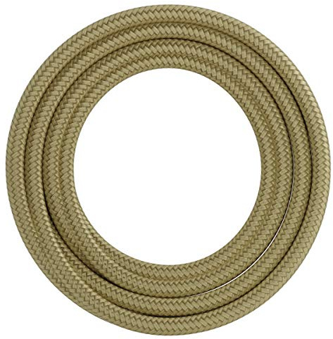 CALEX Creations Textilkabel für Lampe, Elektrische Stromkabel, Pendel Leuchte zusammenstellen, Metallic Gold, 3m