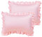 sourcing map Kissenbezug mit Volant Satin Kopfkissenbezug Set für Haar- und Hautpflege Kantenlänge 7,5 cm Rosa 30x40cm