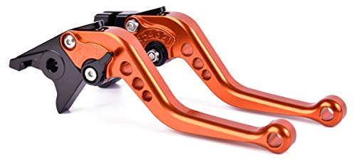 Bremshebel Kupplungshebel Kompatibel mit 690 SMC-R 2012-2013 690 SMC 2008-2011 640 LC4 Supermoto 2003-2006 640 II 1996-2006 Motorrad Hebel (Aftermarket Product) Orange 1 Paar