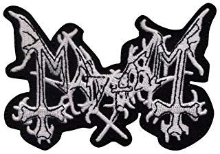 SigitasTrading Maam Mayhem Death Metal Band Aufnäher Besticktes Patch zum Aufbügeln Applique