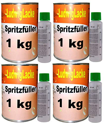 Spritzfüller 4 x1 kg Spritzspachtel Spachtelmasse für Lackierpistole