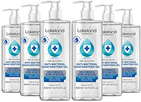 Hand Sanitiser Gel 6x 500ml with pump bottle - 70% Alcohol Medical Grade - Anti-Bacterial Hand Hygiene Gel Rub, sanitizer