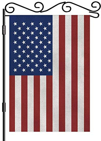 AOYEGO Amerikanische Flagge Jute-Flagge Gartenflagge doppelseitig Premium Stoff Patriot Schild USA Flagge Outdoor Dekoration Banner für Hof Rasen 31,8 x 45,7 cm