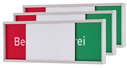 3x Rom Frei-/Belegt Anzeige 54x151mm Set | Büro Frei- Besetzt Schild | für Türschild Büroschild | 3er Sparpack