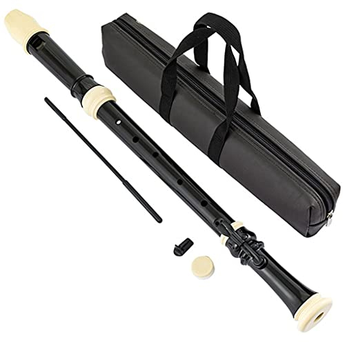 Flûtes à Bec Flûte À Bec Bois Baroque Flûte À Bec Professionnelle Ténor Baroque À 8 Trous,Flûte Britannique en ABS C-Tune,3 Pièces,avec Sac De Rangement Bâton De Nettoyage