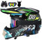 CNNGU Motorrad Crosshelm Set, Motorradhelm, Motocross Helm, ECE Genehmigt, Mit Bluetooth Handschuhe Maske Brille, ABS-Material, Weichem Und Bequemem Futter, Belüftet Und Atmungsaktiv