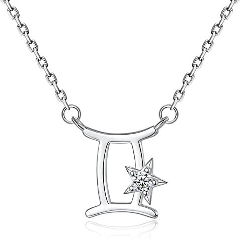 VIKI LYNN 12 Constellation Gemini Zodiac Sign Necklace for Women Girls 925 Sterling Silver Horoscope Jewelry with 3A Cubic Zirconia
