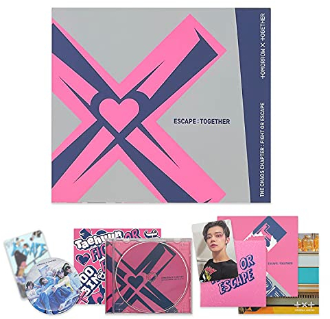 TXT The 2nd Album Repackage - THE CHAOS CHAPTER : FIGHT OR ESCAPE [ ESCAPE:TOGETHER ver. ] Diary Post Card + Photobook + CD-R(Jewel Case) + Photo Card + Sticker + Mini Poster