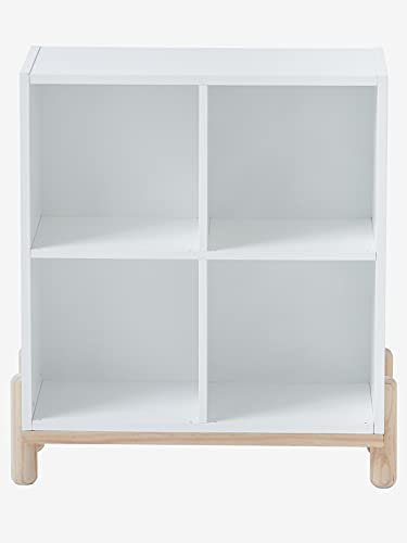 Vertbaudet Kinderzimmer Regal, 4 Fächer weiß/Natur ONE Size