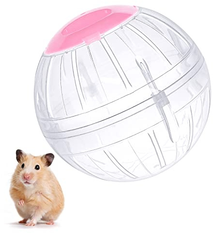 FANKUTOYS Hamster Exercise Ball, 5.7 Inch Transparent Running Wheel for Dwarf Hamsters to Reduce Boredom and Increase Activity