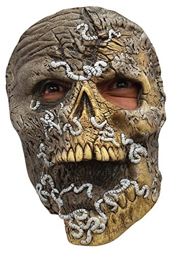 Maden-Mumie Maske des Grauens aus Latex - Erwachsenen Horror Kostüm Halbmaske Monster Untoter Leiche - ideal für Halloween, Karneval, Motto- & Grusel-Party