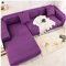 Daesar Sofabezug Stretch Wasserdicht 190-230, Couchbezug für Eckcouch 3 Sitzer L Form Violett Überwürfe Sofabezug Ecksofa Polyester