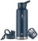 IDEUS Vacuum Insulated Water Bottle, Stainless Steel Double Wall Flask Metal Sports Canteen with Leak-Proof Screw Cap (Navy Blue, 40oz (1140ml))