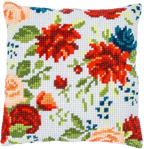 Vervaco Cross Stitch Kit Cushion Complete Set Hand Decoration Embroidery Kit Adult Art Creative Gift DIY Cross Stitch Embroidery ca. 40 x 40 cm