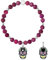 KIDULT - Bracciale in agata fucsia con teschio