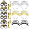18 Stück Silvester Brille Neujahr Silvester Foto Requisiten 2025 Accessoires Partybrille Haarreif Stirnband Kopfbedeckung aus Papier Partytröten Happy New Year Deko Silvester Party Mitgebsel