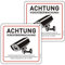 Achtung Videoüberwachung Schild mit DSGVO Hinweis, 15×15cm Videoüberwachung Schild Aluminium Reflektierend mit Selbstklebend Schild Kameraüberwachung Metall 2St