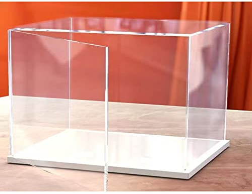 MEEC Vitrine ouverte en acrylique transparente pour le montage de la boîte de comptoir avec fond blanc, personnages d'action (45 x 30 x 30 x 30 cm)