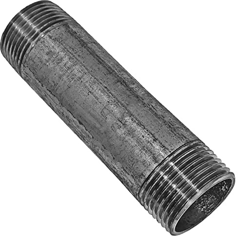 MegaHaustechnik Langnippel Rohrdoppelnippel Gesamtlänge 300mm mit 1/2 Zoll AG x AG Gewindefitting aus Temperguß verzinkt Nr.23 mit Außengewinde-Außendurchmesser 21mm DN15 Verlängerungsstück