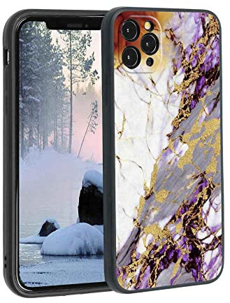 HIPPIL Golden Lavender Marble 11 phone case for iPhone 11 Pro for Women Men Gifts,Soft silicone Style Shockproof Golden Lavender Marble 11 Case for iPhone 11 Pro