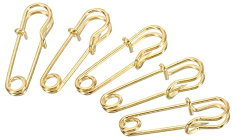 sourcing map 20 Stück Sicherheitsnadeln 2.7cm Groß Safety Pins Metall-Sicherheitsnadeln für Decken Röcke Handwerk Brosche Herstellung Goldton