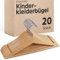 Praknu Kinderkleiderbügel FSC® Holz 20er Set - Robustes Natur Buchenholz - Perfekte Ordnung für Kinderkleidung