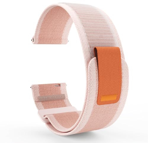Gydom Nylon Fabric Armband 22mm Kompatibel mit IDW13 IDW19 ID208P Smartwatch Schnellverschluss Ersatzband Ersatzarmband Einstellbares Soft Breathable Watch Strap Rosa