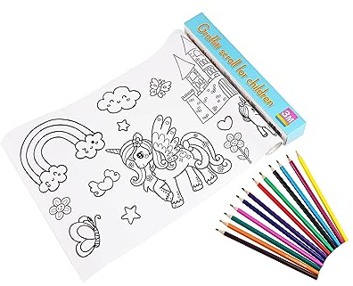 Pandiui23 Lot de 10 rouleaux de papier à dessin pour enfants Motif licorne 150 x 300 cm