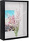 3D Bilderrahmen zum Befüllen A4, Schattenbox Vitrine Rahmen, 3D Tief Objektrahmen mit Transparente Acrylplatte Rahmen, Hölzern 3D Rahmen für Medaillen Blumen Foto Erinnerungsstücke (Schwarz 5CM)