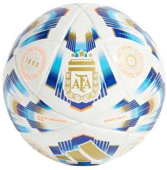 adidas Unisex-Adult Argentina Mini Soccer Ball, White/Pantone/Lucid Blue/Gold Metallic, 1