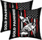 richhome Gold Panning Pillow Covers 24x24 Set of 2,Hand Draw Chisel Shovel Outdoor Adventure Cushion Covers for Car RV Camper Office,Black Red American Flag Retro Style Outdoor Pillow Covers