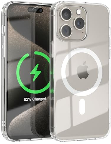 EAZY CASE Crystal TPU Hülle kompatibel mit iPhone 15 Pro Max kompatibel mit Qi-Charging, Silikon mit Kameraschutz, Slimcover, Handyhülle, Silikonhülle, Backcover, Durchsichtig, Transparent