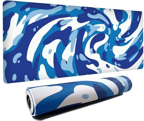 Fluid Pattern XXL Mouse Pad,Super Thick Waterproof Fluid Pattern Large Gaming Mousepad with Stitched Edge,Mouse Computer Desk Accessories,Non-Slip Base Mouse Keyboard Mat 800X400X4mm