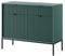 BETTSO - Nova KSZ-104 - Kommode - Kommode mit Schubladen - 83 cm hoch, 104 breit - 2 Schubladen - Geriffelt - für Wohnzimmer, Flur - 2-türig - Modern, Glamour - Grün - mit schwarzen Griffen und Beinen