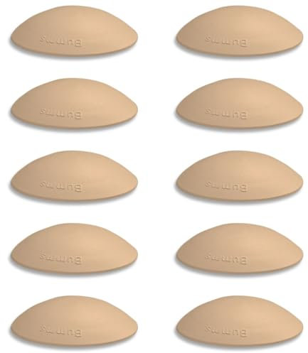 Bumms Türstopper für Boden und Wand Beige selbstklebend ohne bohren [10 Stück] - Ø 60 mm - Wandpuffer für Wandschutz aus Gummi - Türpuffer für Türanschlag, Türgriffschutz bei Wänden