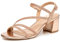 Trary Strappy Heels for Women, Sandals Women Dressy, 2.16 inch Low Block Heels for Women, Rose Gold, 5.5 UK