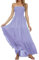 Timathous Femmes hors Shoulder D'été Sans Bretelles Plage Bohème Maxi Robe,Top Tube Longue Robes Robe, lilas, XL
