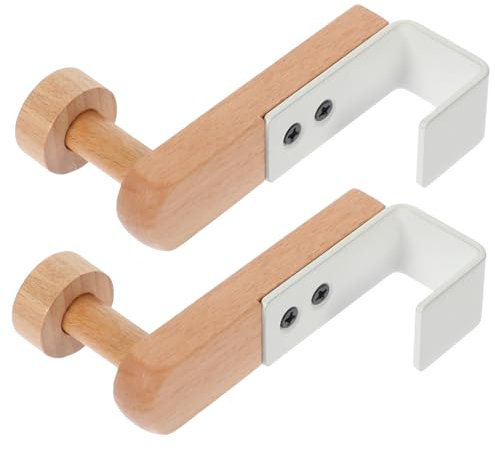 JECOMPRIS 4 Piezas Gancho De Puerta Percha De Metal Para Ropa Colgador Detrás De La Puerta Perchas Percha De Ropa Montada En La Pared Perchero Resistente Natural Palo Fierro Madera
