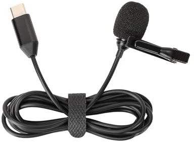 Lavalier Microphone for Insta360 X4,Action Camera Recording Mic,Tpye C Clip On Mic Omnidirectional Microphone Accessories for YouTube Recording Podcasting Gaming Interview
