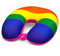 MIJOMA Reisekissen Pride Nackenkissen mit Micropellets, 28x28 cm - Weich, Komfortabel, Multifunktional, für Reisen im Auto, Bus, Bahn, Flugzeug - Regenbogen Design, Druckknopfverschluss (Pink)