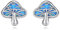ONEFINITY Pilz Ohrringe 925 Sterling Silber Pilz Ohrstecker Blau Opal Pilz Schmuck Geschenk für Damen Pilzliebhaber