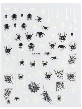 Halloween Nail Sticker Adhesive 3D Luminous Little Monster Nail Art Accessories for Women Style1.