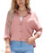 Stamain Camicie Rosa Donna Maniche Lunghe Bluse Estiva Donna Elegante Camicia Lunga Cotone Camicetta Casual con Bottoni Abbigliamento Taglie Forti XL