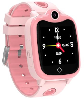 Smartwatch Kinder, 4G Kinder Smartwatch mit GPS und Telefon, Wasserdicht Smart Watch Kinder mit Anruffunktion Videoanruf SOS IP68 Voice Chat Wecker Schulmodus Kinderuhr Jungen Mädchen Student Geschenk