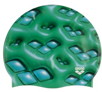 Arena, Badekappe HD, Unisex, aus elastischem Silikon, für Erwachsene, Training, Wassersport, Fitness, Schwimmzubehör, mit Chlor-Schutz, für den Pool, Haarschutz, Modell Foam Mangrove, Einheitsgröße
