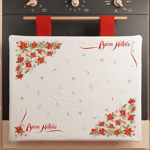 PETTI Artigiani Italiani - Copriforno Natalizio, Copriforno Cucina Natalizio, Copri Forno 40x50 cm, Copriforno Buon Natale, 100% Made in Italy