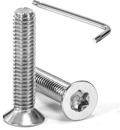 Tunejoy Tornillos de Cabeza Avellanada Torx M6 x 30 mm Tornillo Avellanado Mecánico de Acero Inoxidable A2 V2A con T30 llave Rosca Completa 20 Piezas