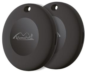 Lifemate Life Tag Traceur GPS (2-Pack), Balise Bluetooth Compatible Android/Google Localiser Mon Appareil, Étanche IP67, Batterie Longue Durée, Signal Sonore, Mode Perdu, Compact et Sécurisé