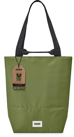 Black+Blum Insulated Tote Bag, 16L - Leak Proof Tote Bag for Adults with Zip - Made with Recycled PET and BPA Free - Food Bag for On The Go, Moss